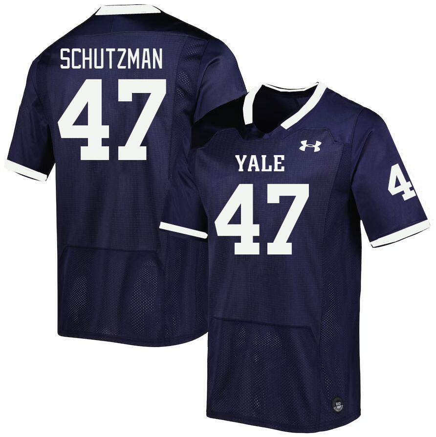 Men-Youth #47 Jesse Schutzman Yale Bulldogs 2023 College Football Jerseys Stitched Sale-Blue